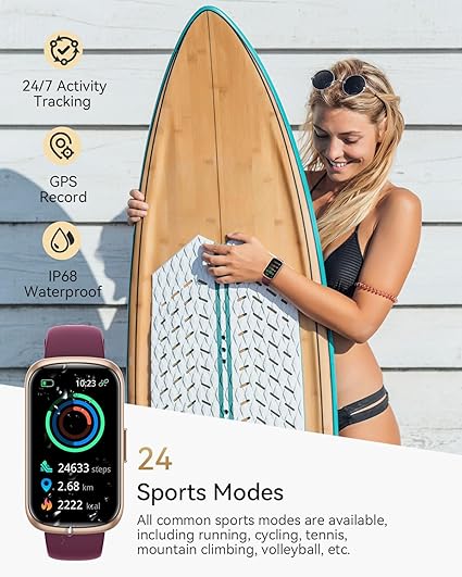 Fitness Tracker Watch, Smart Watches for Women with Heart Rate/Blood Oxygen/Sleep Monitor, 20+ Sports Modes Fitness Watches for Women/Men, Activity & Step Tracker Smart Watch for Android/iOS Phones