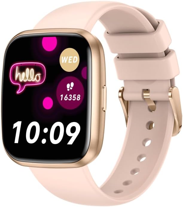 Smart Watches for Women, 1.75" Bluetooth Call, AI Voice Smartwatch, 24/7 Heart Rate Monitor, Blood Pressure/SpO2/Sleep Tracker, IP68 Waterproof, 100+ Sports Fitness Tracker for Android iOS Pink
